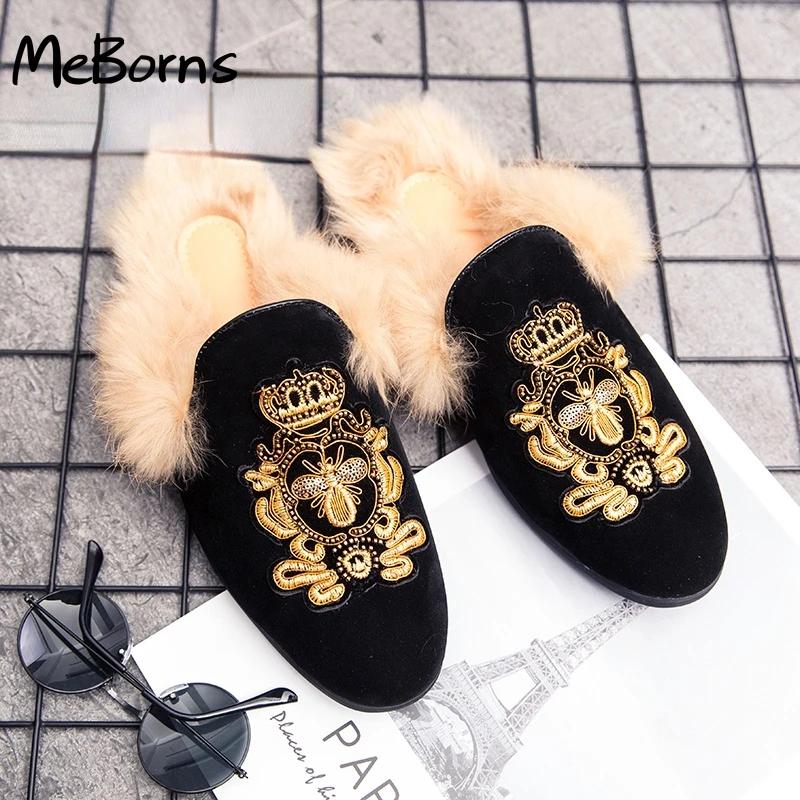 Mules Black Suede Shoes Men Half Fur Shoes For Men Embroidery Fashion Loafers Designer Shoes Mens Luxury Casual Slip On Slides
Mules Black Suede Shoes Men Half Fur Shoes For Men Embroidery Fashion Loafers Designer Shoes Mens Luxury Casual Slip On Slides