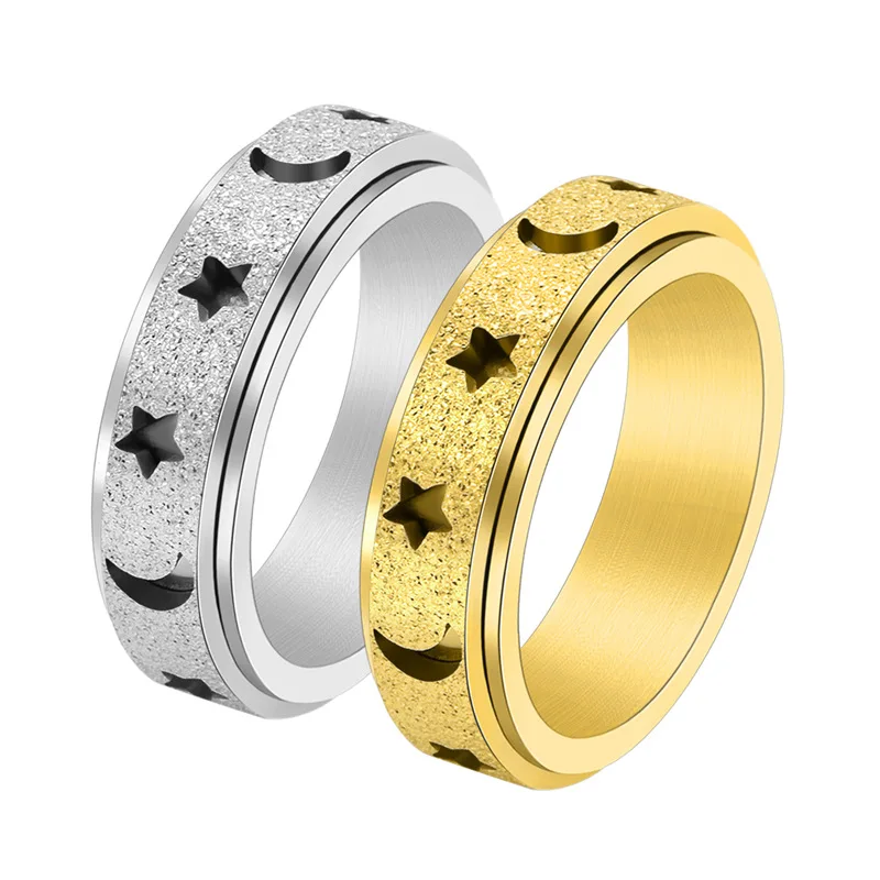 Bxzyrt 2023 Stainless Steel Gold Silver Ring Star Moon Anti Anxiety Rotatable Ring For Women Men Wholesale Jewelry Dropshipping
Bxzyrt 2023 Stainless Steel Gold Silver Ring Star Moon Anti Anxiety Rotatable Ring For Women Men Wholesale Jewelry Dropshipping