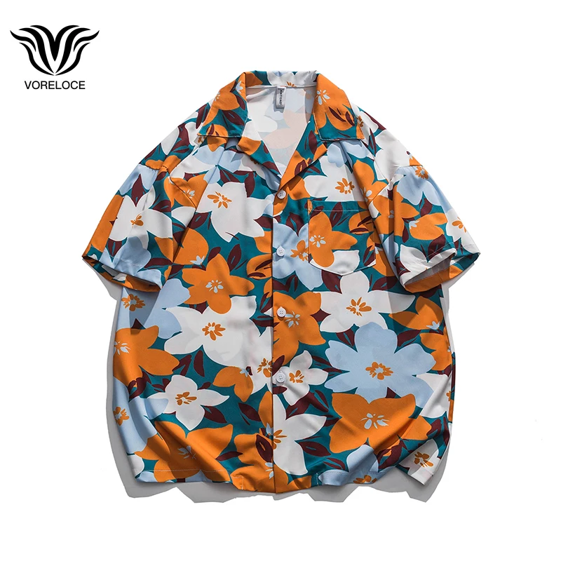 Рубашка мужская с коротким рукавом, оригинальная блуза с цветочным принтом, в стиле хип-хоп, модная уличная одежда, свободная рубашка с кубинским воротником, оранжевая, на лето
Рубашка мужская с коротким рукавом, оригинальная блуза с цветочным принтом, в стиле хип-хоп, модная уличная одежда, свободная рубашка с кубинским воротником, оранжевая, на лето