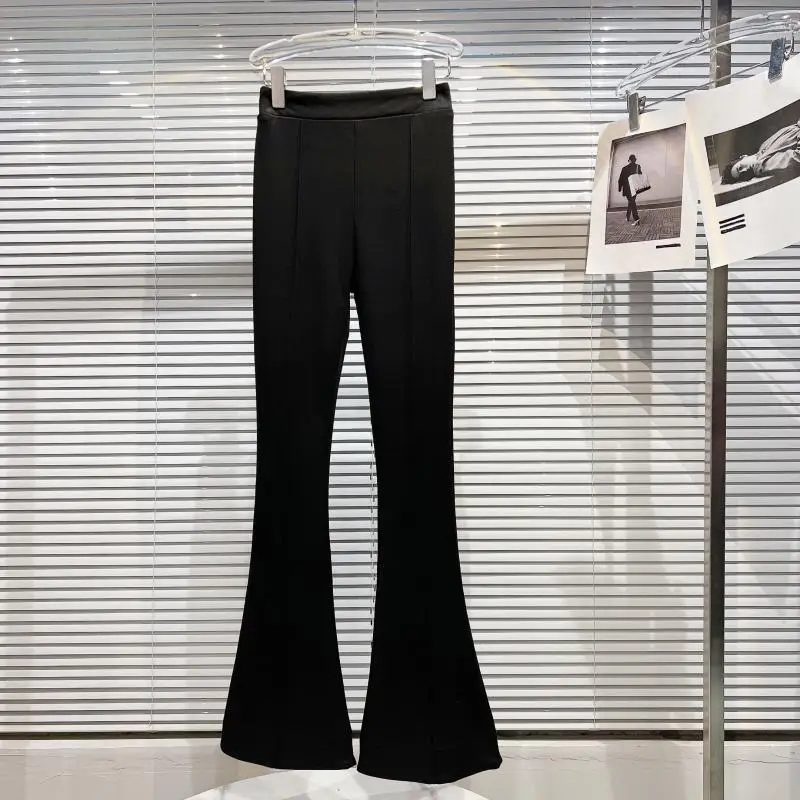 2022 Trendy Trousers for Women New Spring Pants Cuff Zipper Split Solid Stretch Elastic Waist Slim Pant Black Flare Long Trouser
2022 Trendy Trousers for Women New Spring Pants Cuff Zipper Split Solid Stretch Elastic Waist Slim Pant Black Flare Long Trouser