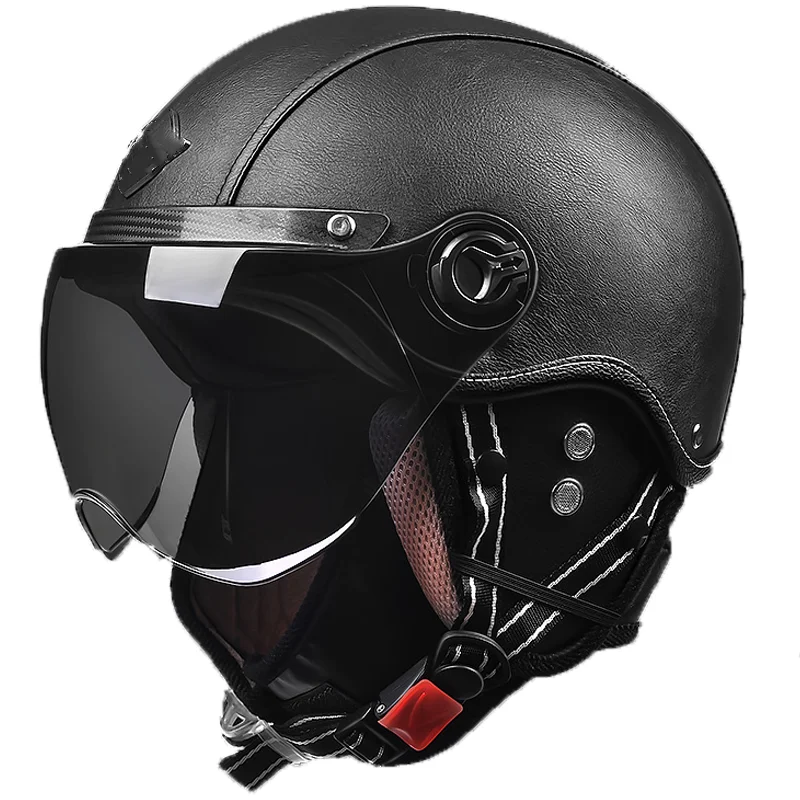 German Winter Leather Helmet Retro Style Black Motorcycle Helmet Open Face Half Helmet Chopper Biker Pilot Camouflage
German Winter Leather Helmet Retro Style Black Motorcycle Helmet Open Face Half Helmet Chopper Biker Pilot Camouflage