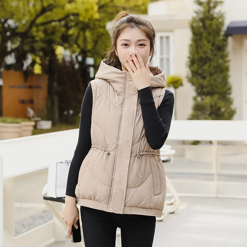 Autumn Winter Sleeveless Puffer Jacket Women Down Cotton Vest Black White Hooded Waistcoat Windproof Thick Warm Vest New Mujer
Autumn Winter Sleeveless Puffer Jacket Women Down Cotton Vest Black White Hooded Waistcoat Windproof Thick Warm Vest New Mujer