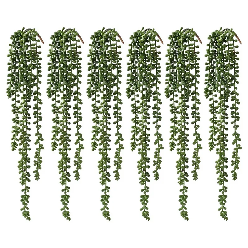 6 Pcs Artificial Succulents Hanging Plants, Fake String Of Pearls Greenery Plants,Decoration For Wall, Home,Garden
6 Pcs Artificial Succulents Hanging Plants, Fake String Of Pearls Greenery Plants,Decoration For Wall, Home,Garden