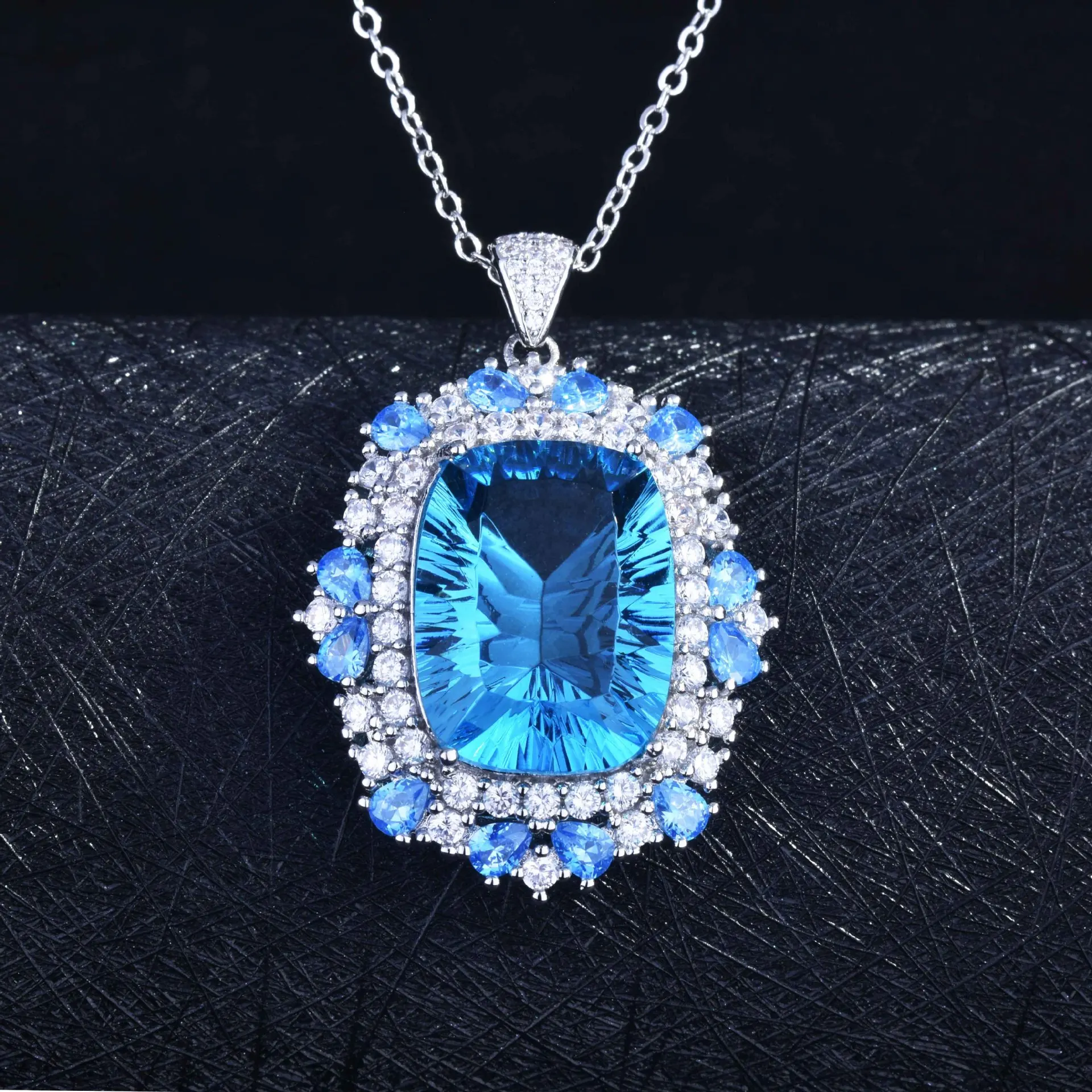 DIWENFU 925 Sterling Silver 45cm Necklace Sapphire Pendant Jewelry Square Party Bohemia Collares Mujer Silver 925 Jewelry Female
DIWENFU 925 Sterling Silver 45cm Necklace Sapphire Pendant Jewelry Square Party Bohemia Collares Mujer Silver 925 Jewelry Female