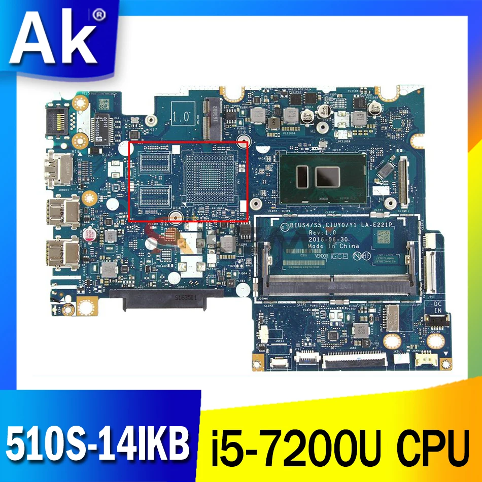 100% working For Lenovo Ideapad 510S-14IKB Laptop Motherboard 14 Inch 5B20M39311 BIUS4 S5 CIUY0 Y1 LA-E221P Main Board i5-7200U
100% working For Lenovo Ideapad 510S-14IKB Laptop Motherboard 14 Inch 5B20M39311 BIUS4 S5 CIUY0 Y1 LA-E221P Main Board i5-7200U