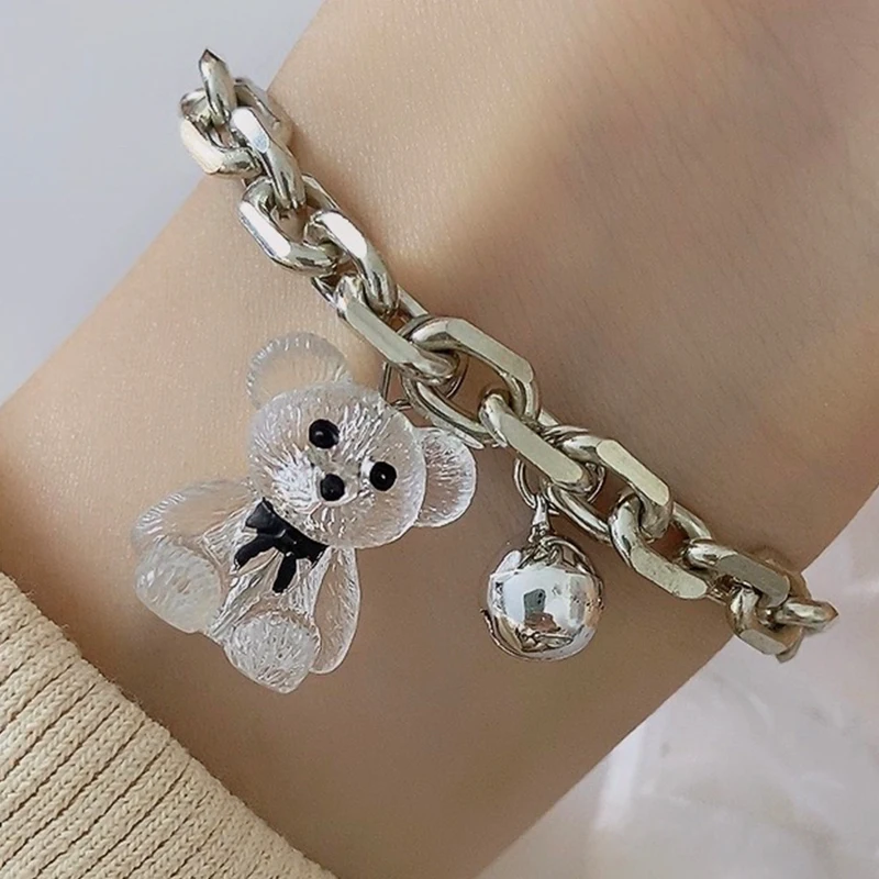 New Transparent Bear Bracelet for Women Sliver Color Charm Pendant Bracelets Cartoon Texture Bear Hand Chain Bangle Jewelry Gift
New Transparent Bear Bracelet for Women Sliver Color Charm Pendant Bracelets Cartoon Texture Bear Hand Chain Bangle Jewelry Gift