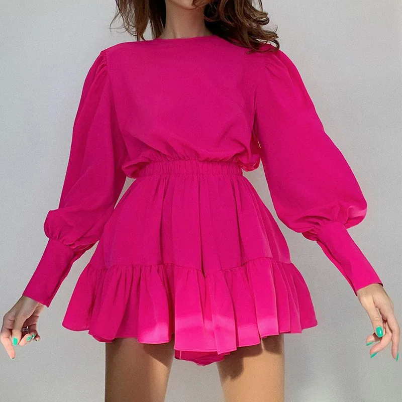 2022 Spring And Autumn New Short Dress Lantern Long Sleeves Waist Commuter French Retro Female Solid Zipper Cupcake Mini Dress
2022 Spring And Autumn New Short Dress Lantern Long Sleeves Waist Commuter French Retro Female Solid Zipper Cupcake Mini Dress
