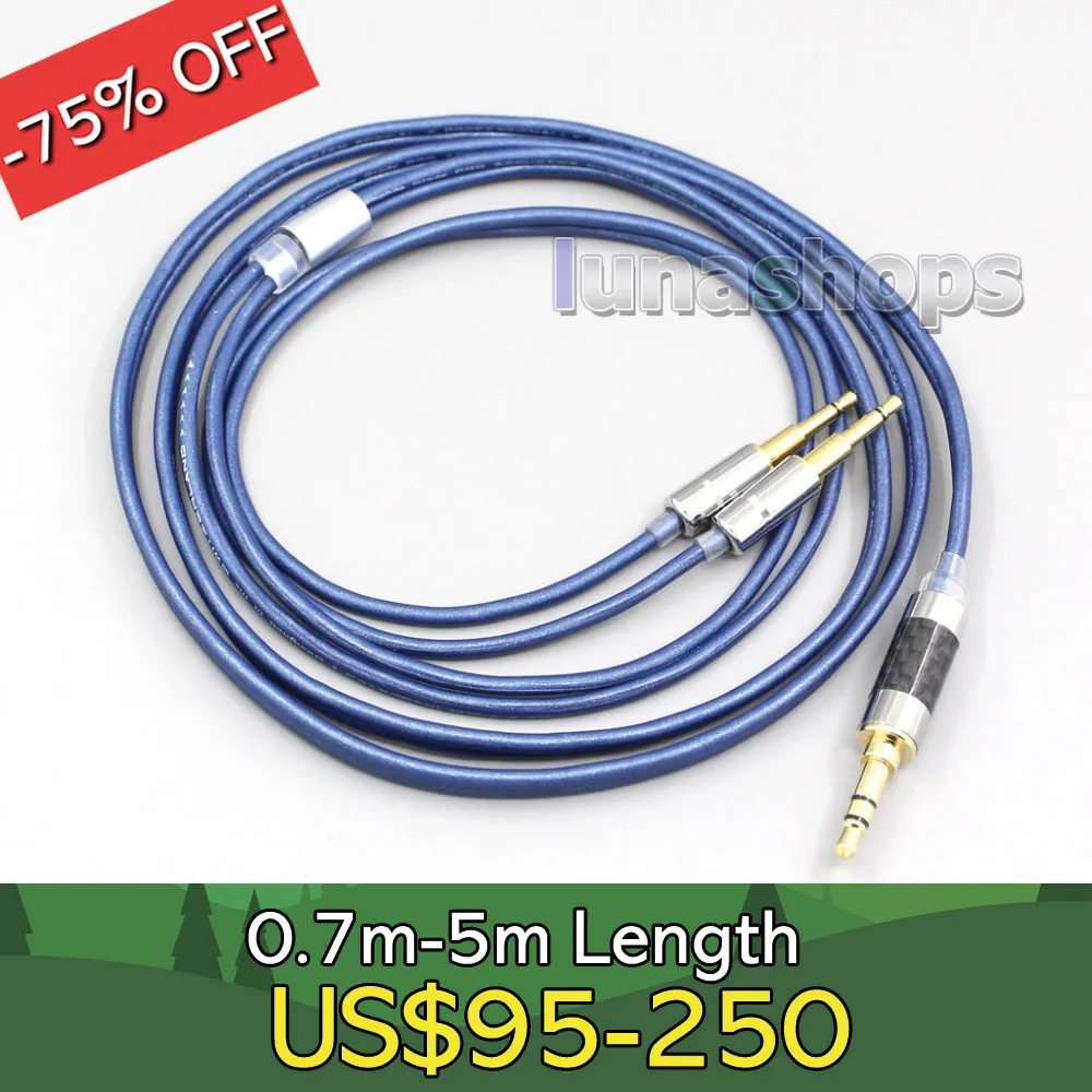 

Blue 99% Pure Silver XLR 3.5mm 2.5mm 4.4mm Earphone Cable For Ultrasone Tribute7 t7signature pro t7 LN006446