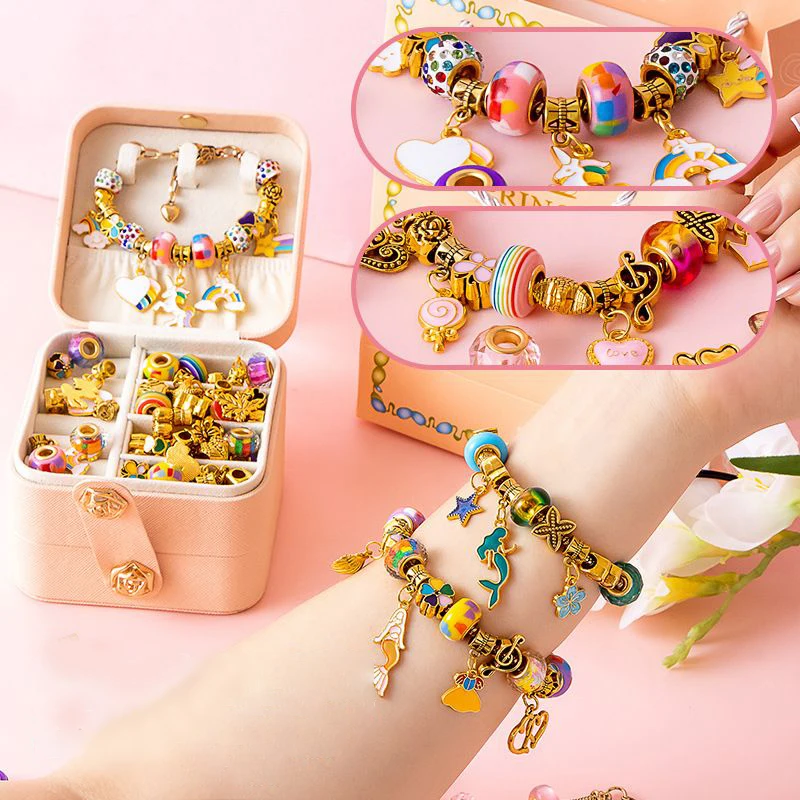66pcs Charm Beads Set For Bracelet Making Creative DIY Charm Bracelets Accessories Kit Colored Glass Beads Set With Storage Box
66pcs Charm Beads Set For Bracelet Making Creative DIY Charm Bracelets Accessories Kit Colored Glass Beads Set With Storage Box