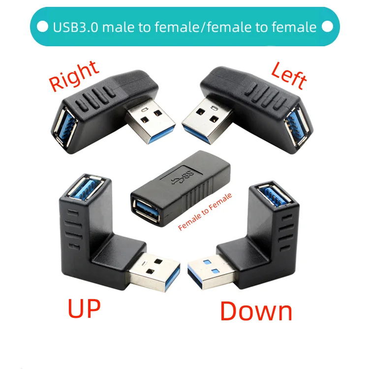 

Высокоскоростной Переходник 5 Гбит/с углом поворота 90 градусов влево/вправо/вверх/вниз USB 3.0 тип A штекер-гнездо M/F для ноутбуков U-диск