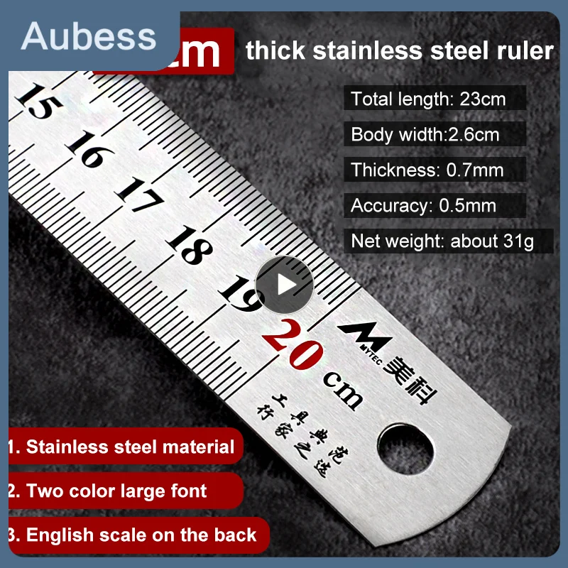 

Measuring Tool Precision Centimeter Inches Scale Ruler Straight Ruler 30cm/12 Inch 500mm Metric Rule Metric Ruler Double Side