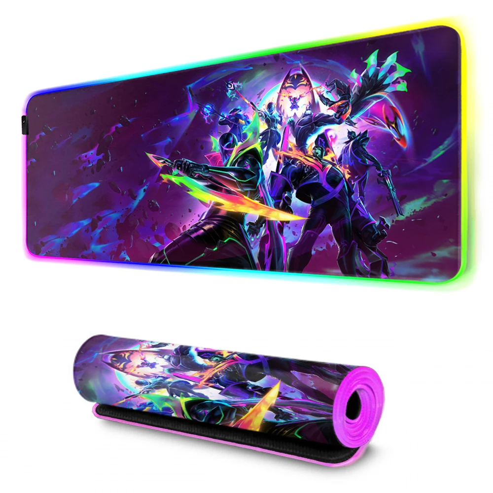 

League of Legends Lux Jhin Zed Mouse Pad Gamer Computer Desk Gaming Room Accessories Anime RGB Mousepad Large Table pad for Game