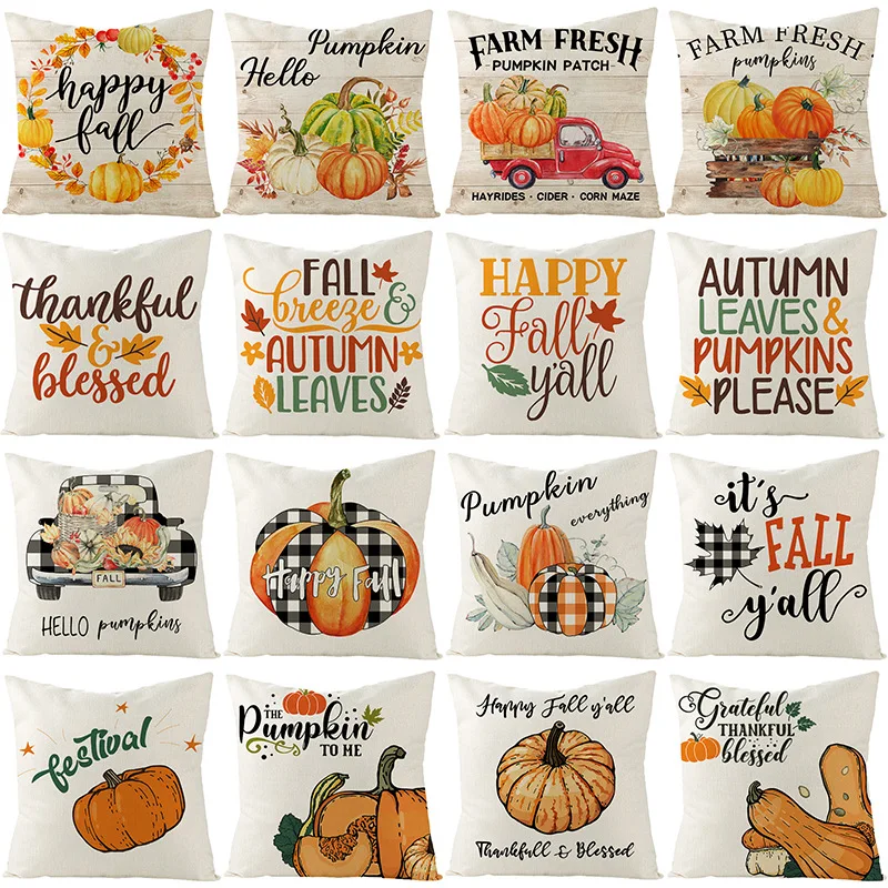 Thanksgiving Decor Throw Pillowcase 18x18 Inches Pumpkin Pillow Cover Fall Party Decorative Cushion Cover for Couch Seat Indoor
Thanksgiving Decor Throw Pillowcase 18x18 Inches Pumpkin Pillow Cover Fall Party Decorative Cushion Cover for Couch Seat Indoor