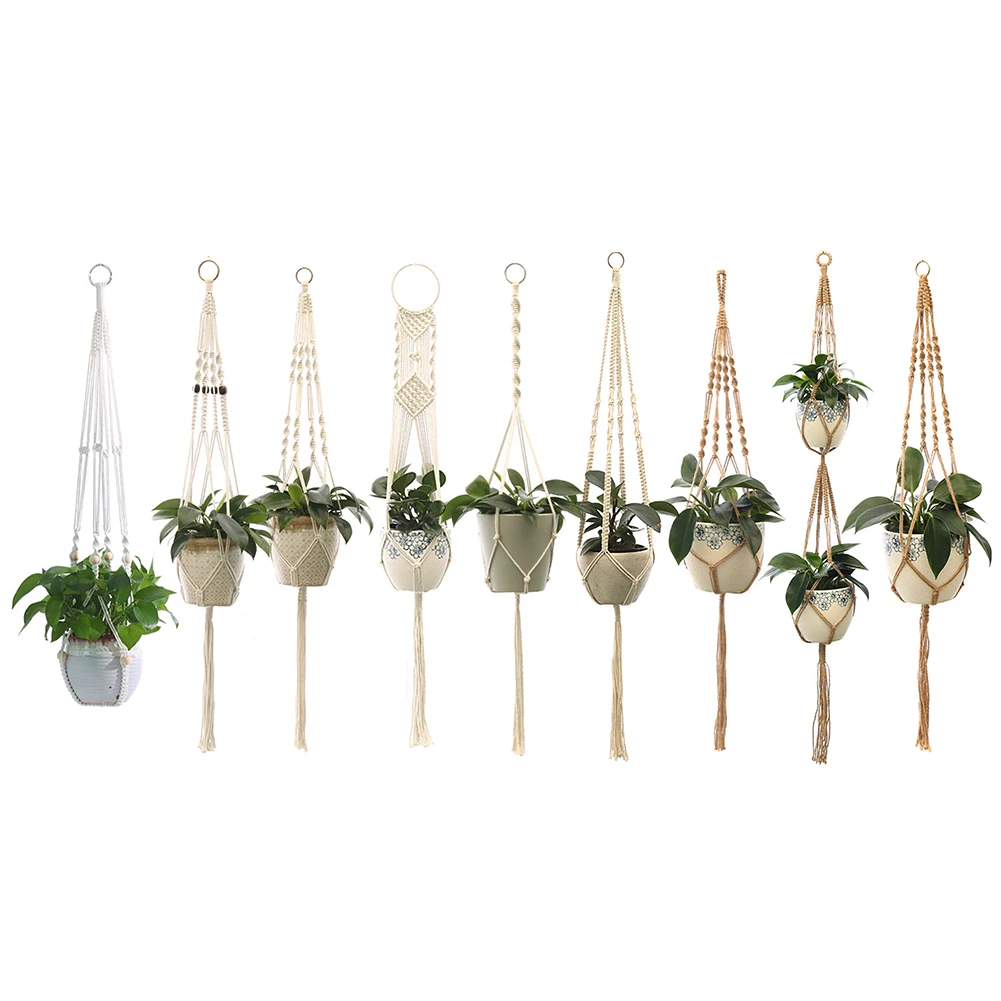 Handmade Macrame Plant Hanger Baskets Balcony Wall Hanging Planter Decor Knotted Lifting Rope Flower Pot Holder Garden Basket
Handmade Macrame Plant Hanger Baskets Balcony Wall Hanging Planter Decor Knotted Lifting Rope Flower Pot Holder Garden Basket
