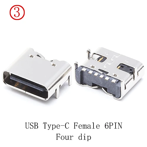 100pcs 6Pin Type C USB 2.0 Female Connector 4Feet DIP Phone Charging Socket Data Wire Connector
100pcs 6Pin Type C USB 2.0 Female Connector 4Feet DIP Phone Charging Socket Data Wire Connector