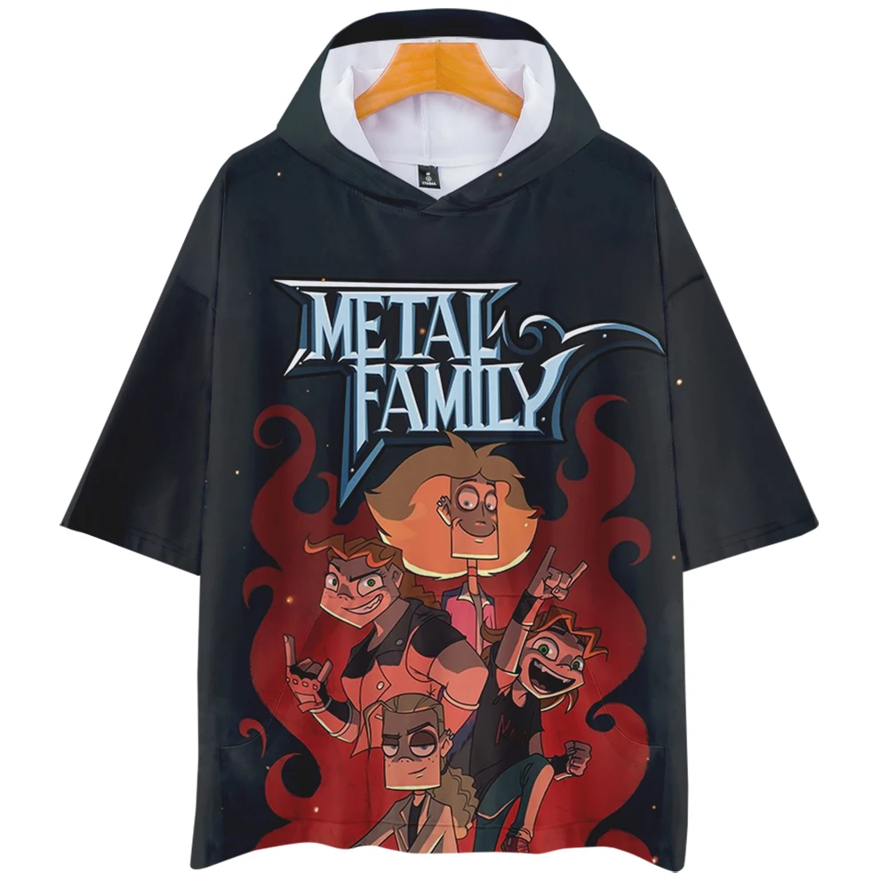 Футболка с капюшоном в стиле Харадзюку для мужчин и женщин, металлическая семейная мультяшная рубашка с коротким рукавом, уличная одежда в стиле унисекс, одежда 3D, на лето
Футболка с капюшоном в стиле Харадзюку для мужчин и женщин, металлическая семейная мультяшная рубашка с коротким рукавом, уличная одежда в стиле унисекс, одежда 3D, на лето
