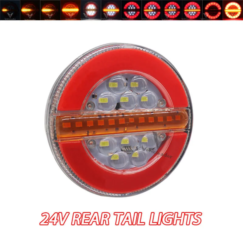 

24V Trailer Truck Tail Light Brake Light Daytime Runing Light Flow Turn Signal Lamp Strobe Light For Car Boat Bus Van Caravan
