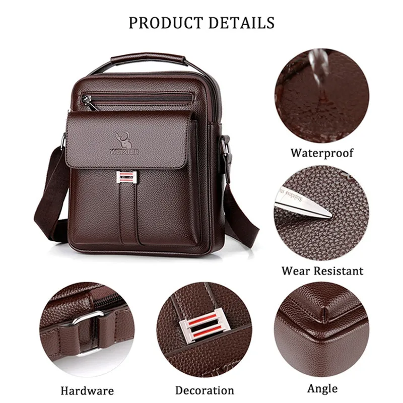 Men Crossbody Shoulder Bags Waterproof Vintage Men Handbags Large Capacity PU Leather Bag Man Messenger Bags Tote Bag
Men Crossbody Shoulder Bags Waterproof Vintage Men Handbags Large Capacity PU Leather Bag Man Messenger Bags Tote Bag