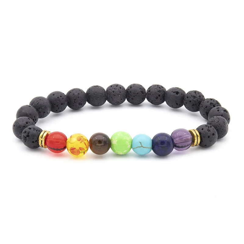 

Colorful Volcanic Stone Bracelet Fashion New Handmade Beaded Men Women Aesthetic Natural Volcanic Stone Bracelet Jewelry