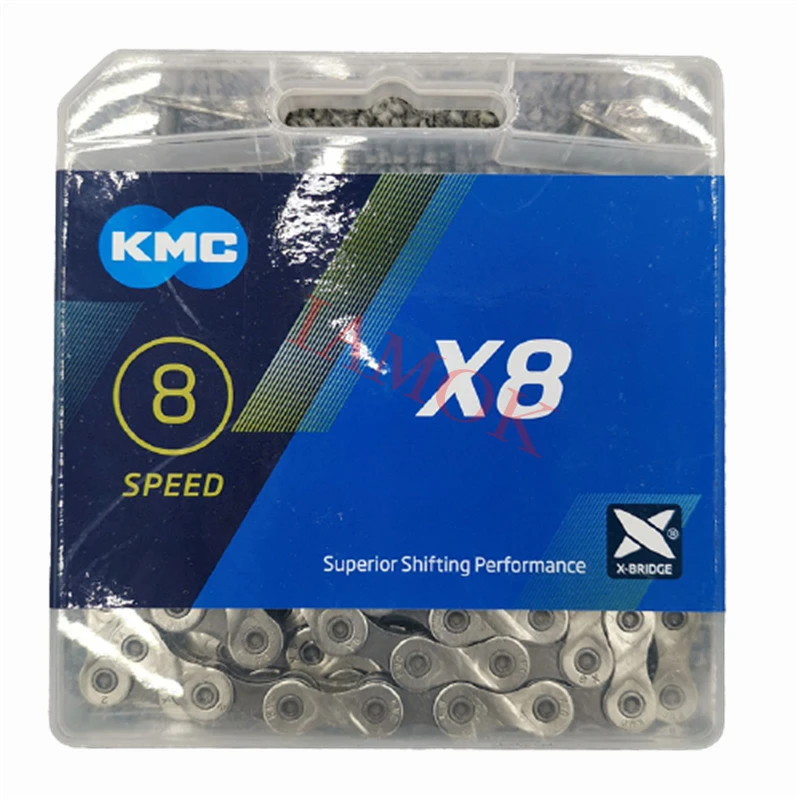 Цепь велосипедная KMC X8 8 скоростей 1/2 дюйма x3/32 | Спорт и развлечения