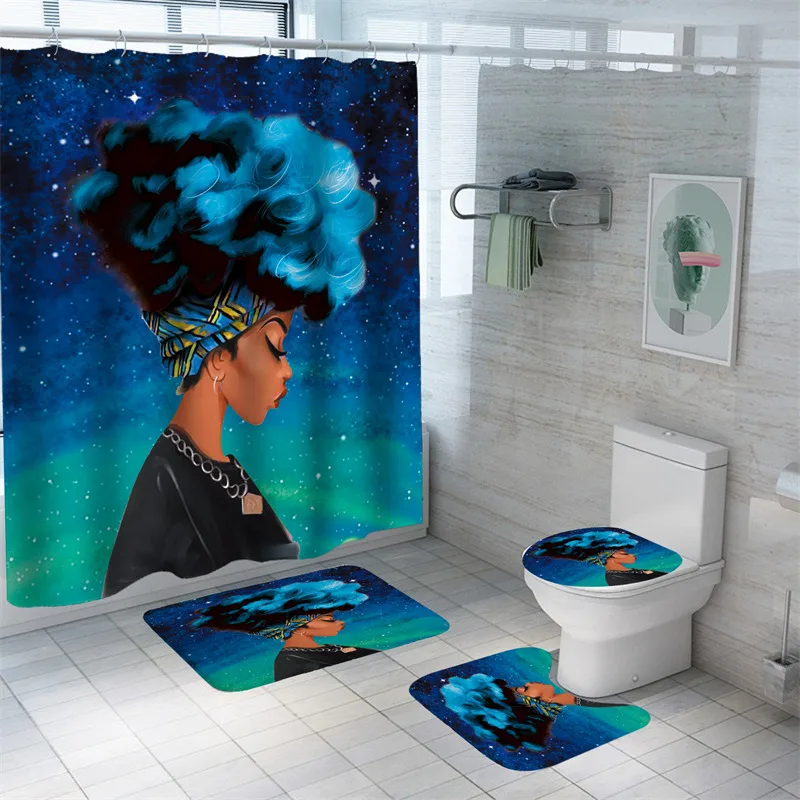 Woman Hair Shower Curtains Print Bathroom Mat Set Waterproof Bath Curtain High Quality Toilet Rug Anti-slip Carpets For Bathroom
Woman Hair Shower Curtains Print Bathroom Mat Set Waterproof Bath Curtain High Quality Toilet Rug Anti-slip Carpets For Bathroom