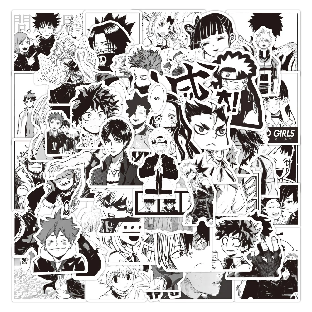 50pcs Black and White Blend Anime Stickers Phone Case Waterproof Cute Kawaii Stickers Laptop Sticker Aesthetic Kids Toys
50pcs Black and White Blend Anime Stickers Phone Case Waterproof Cute Kawaii Stickers Laptop Sticker Aesthetic Kids Toys