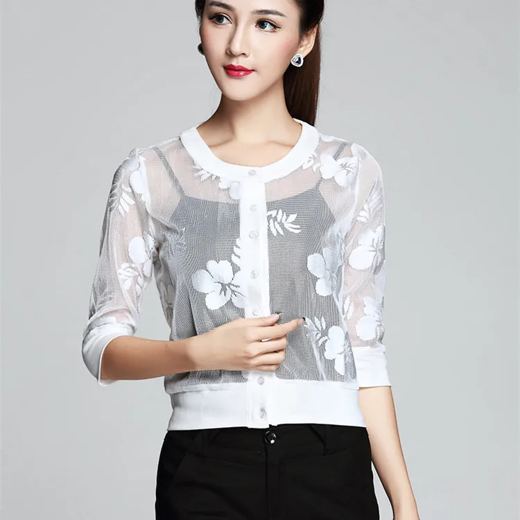 Perspective Sunscreen Lace Basic Jacket Women Black Red White Summer Thin Coat Fashion Flower Embroidered Short Outwear
Perspective Sunscreen Lace Basic Jacket Women Black Red White Summer Thin Coat Fashion Flower Embroidered Short Outwear