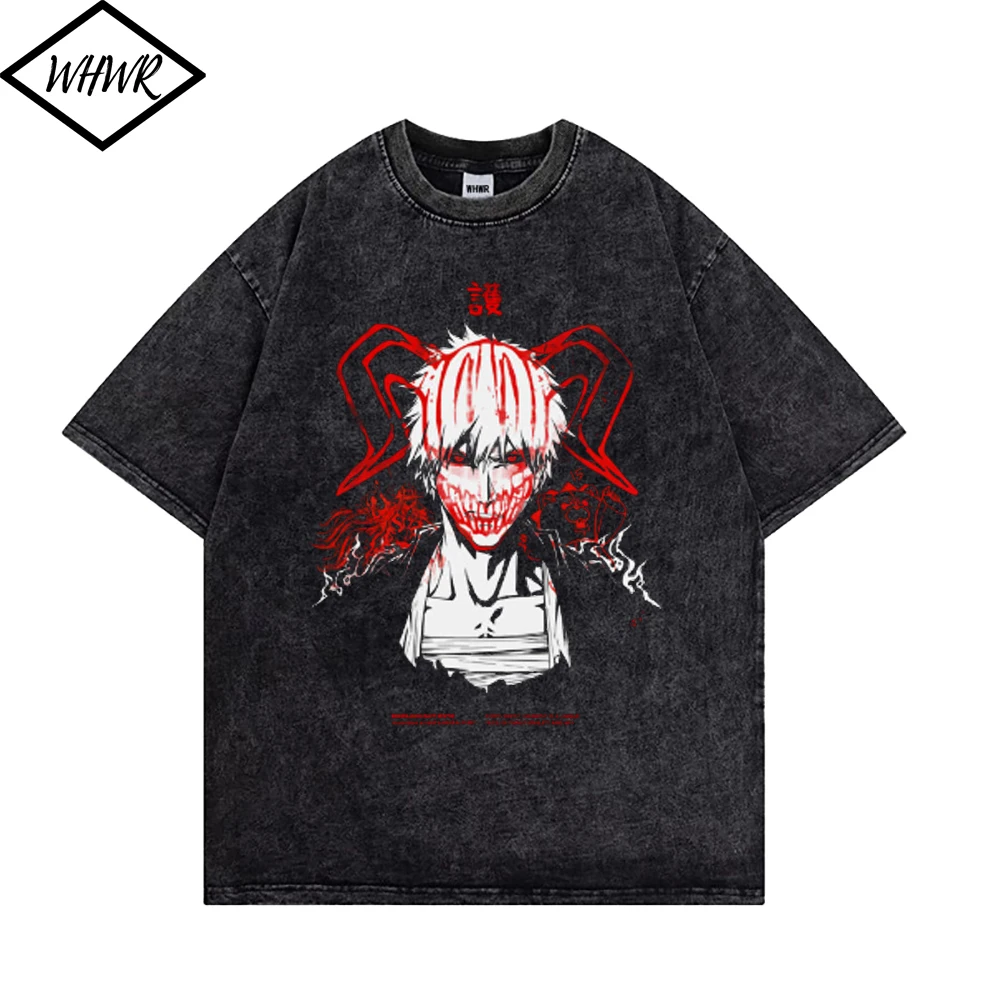 Harajuku Retro Wash Men's Tops Anime Bleach HORNS Printed T-shirts Hip Hop T Shirt Streetwear Casual Tees Unisex Y2K Clothes
Harajuku Retro Wash Men's Tops Anime Bleach HORNS Printed T-shirts Hip Hop T Shirt Streetwear Casual Tees Unisex Y2K Clothes