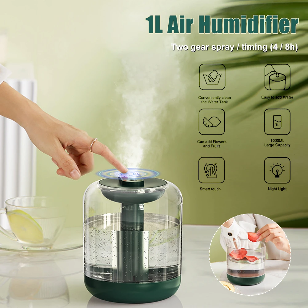 1L Air Humidifier Large Water Tank USB Rechargeable Atomizing Essential Oil Diffuser Home Aroma Humidifier with Light 2 Modes
1L Air Humidifier Large Water Tank USB Rechargeable Atomizing Essential Oil Diffuser Home Aroma Humidifier with Light 2 Modes