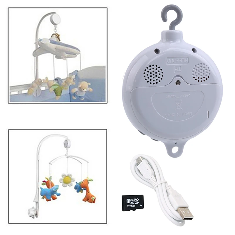 Song Rotary Baby Mobile Crib Rattles Bed Bell Toy Battery-operated Movement Music Box Stroller Hanging Bell Toys + 128MB SD Card
Song Rotary Baby Mobile Crib Rattles Bed Bell Toy Battery-operated Movement Music Box Stroller Hanging Bell Toys + 128MB SD Card