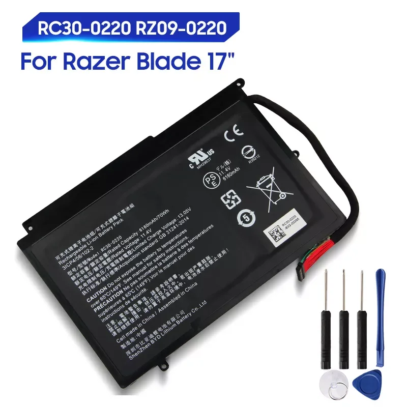 Новинка 0220, Сменный аккумулятор для Razer Blade Pro 17 дюймов, RC30-0220 RZ09-6160, аккумулятор для телефона мАч
Новинка 0220, Сменный аккумулятор для Razer Blade Pro 17 дюймов, RC30-0220 RZ09-6160, аккумулятор для телефона мАч