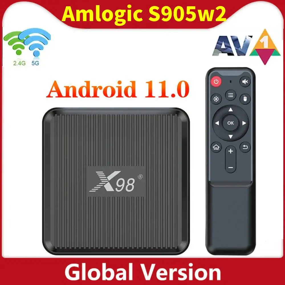2022 NEW Smart TV Box Android 11 Amlogic S905W2 H.265 AV1 Dual Wifi HDR 10+ 4K Media Player Android 11.0 Set Top Box 2GB 16GB
2022 NEW Smart TV Box Android 11 Amlogic S905W2 H.265 AV1 Dual Wifi HDR 10+ 4K Media Player Android 11.0 Set Top Box 2GB 16GB
