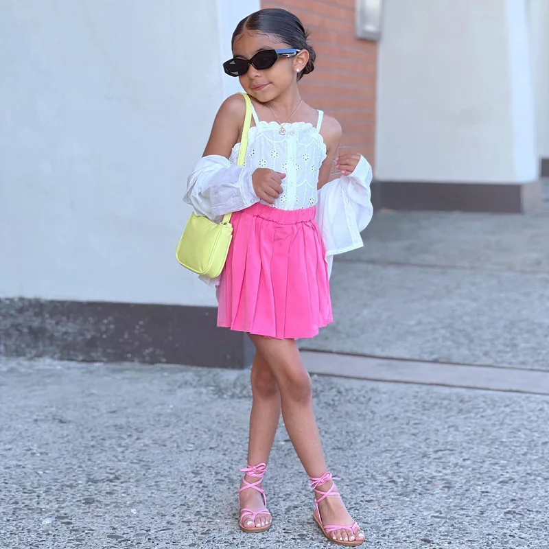 3pcs/set Children's Girl Summer Clothes Outfits Sleeveess Tops+Pink Skirt+Long Sleeve Blouse Shirt Kids Baby Girl Clothing Suits
3pcs/set Children's Girl Summer Clothes Outfits Sleeveess Tops+Pink Skirt+Long Sleeve Blouse Shirt Kids Baby Girl Clothing Suits