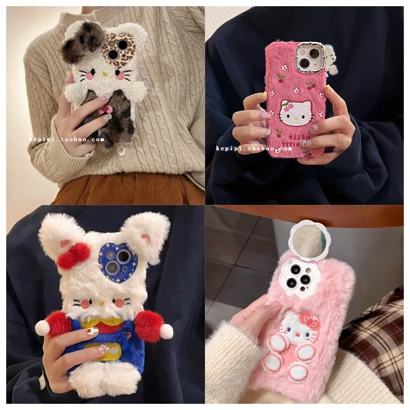 Модный плюшевый защитный чехол для телефона с мультяшным принтом Hello Kitty Sanrios Kawaii, удобный на ощупь, подходит для IPhone 15 14pro
Модный плюшевый защитный чехол для телефона с мультяшным принтом Hello Kitty Sanrios Kawaii, удобный на ощупь, подходит для IPhone 15 14pro