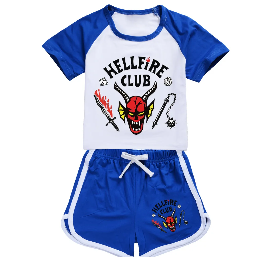 Stranger Things Season 4 Anime Toddler Boy Girl Clothes Summer Cotton Short Sleeve T Shirt+Shorts Hellfire Club Sportswear Set
Stranger Things Season 4 Anime Toddler Boy Girl Clothes Summer Cotton Short Sleeve T Shirt+Shorts Hellfire Club Sportswear Set