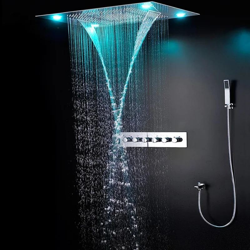 304 SUS Multi-function Shower Faucet Set Thermostatic Waterfall Bathroom Shower System
304 SUS Multi-function Shower Faucet Set Thermostatic Waterfall Bathroom Shower System