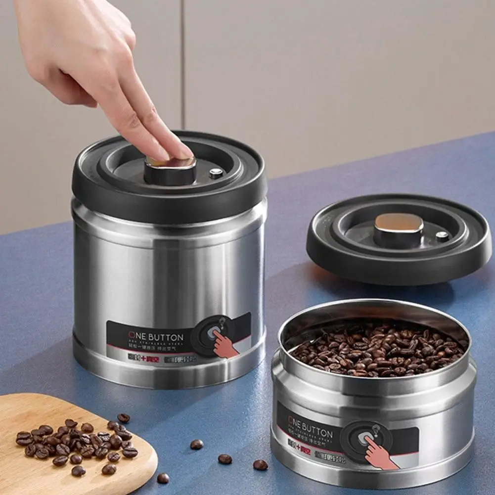 

Vacuum Storage Tank Coffee Beans Storage Bottles Stainless Steel Rust-Resistant Sealed Tank Food Grains Container Tea