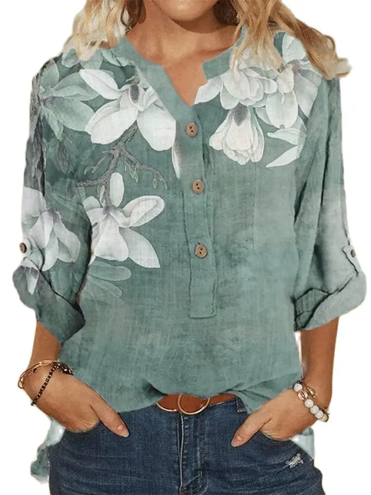 Women's blouse 2023 Spring/Summer New Printed Shirt Fashion Long Sleeve Loose V-neck Printed Button Shirt Women
Women's blouse 2023 Spring/Summer New Printed Shirt Fashion Long Sleeve Loose V-neck Printed Button Shirt Women