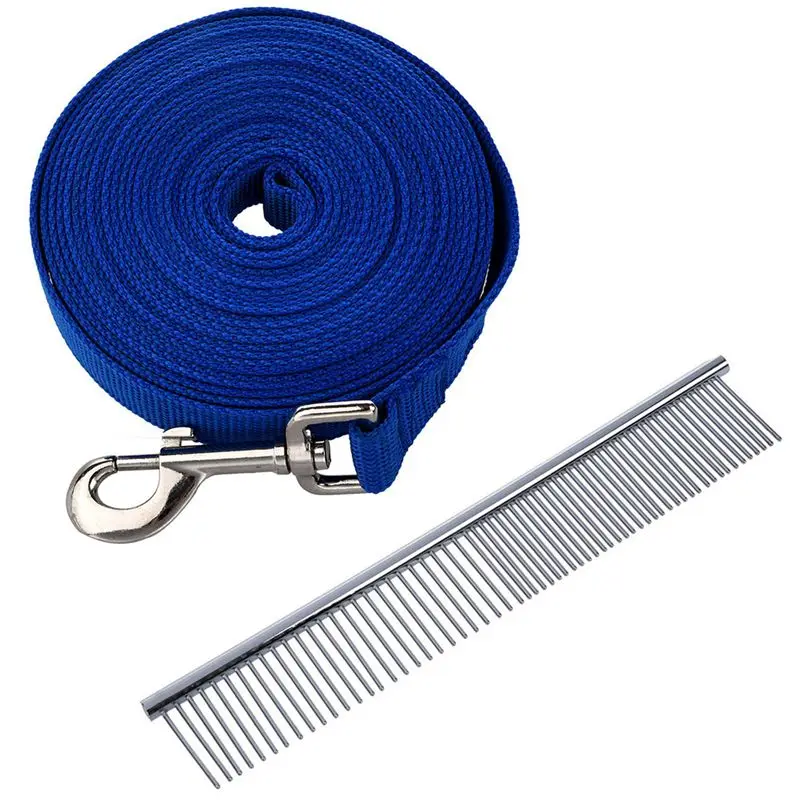 1Pcs Pet Beauty Tool Metal Grooming Rake Comb Silver & 1Pcs Blue 20Ft Long Dog Puppy Pet Puppy Training Lead Leash
1Pcs Pet Beauty Tool Metal Grooming Rake Comb Silver & 1Pcs Blue 20Ft Long Dog Puppy Pet Puppy Training Lead Leash