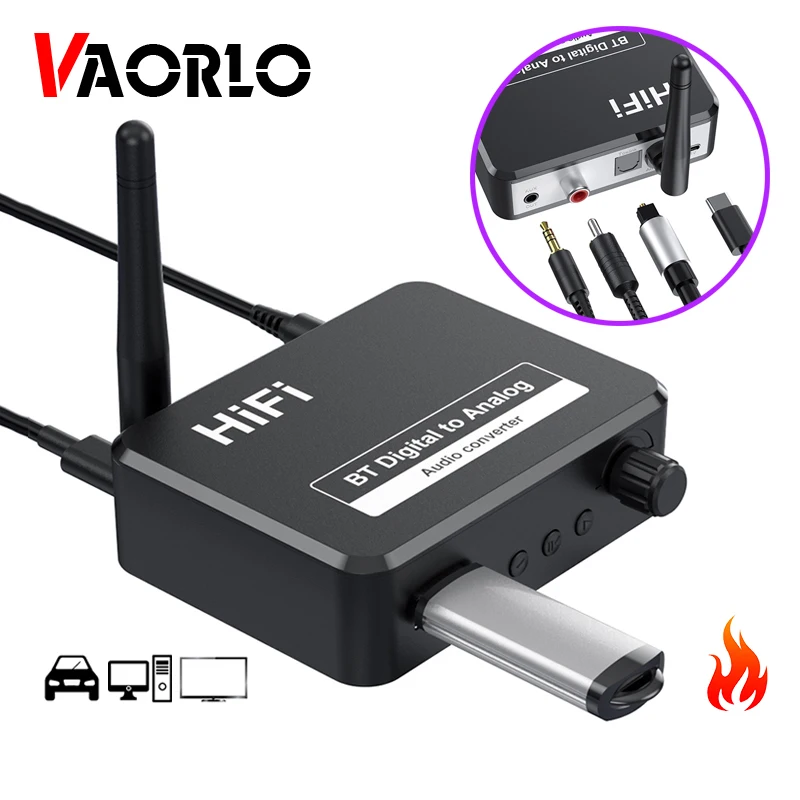 Bluetooth Audio Receiver DAC Digital to Analog Converter Toslink Optical Fiber Coaxial To 3.5MM AUX RCA Decoder Wireless Adapter
Bluetooth Audio Receiver DAC Digital to Analog Converter Toslink Optical Fiber Coaxial To 3.5MM AUX RCA Decoder Wireless Adapter