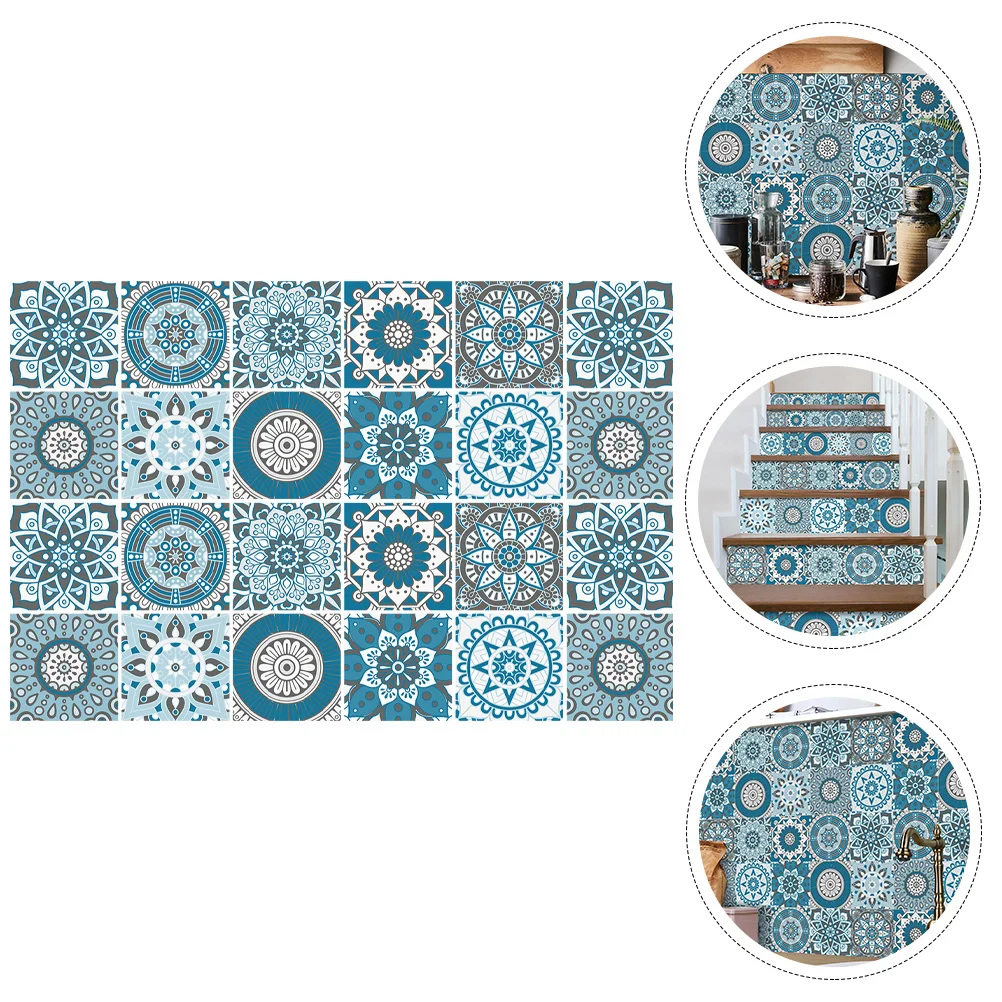 24Pcs Tile Stickers Mandala Style Wall Stickers Adhesive Tiles Stickers for Living Room
24Pcs Tile Stickers Mandala Style Wall Stickers Adhesive Tiles Stickers for Living Room