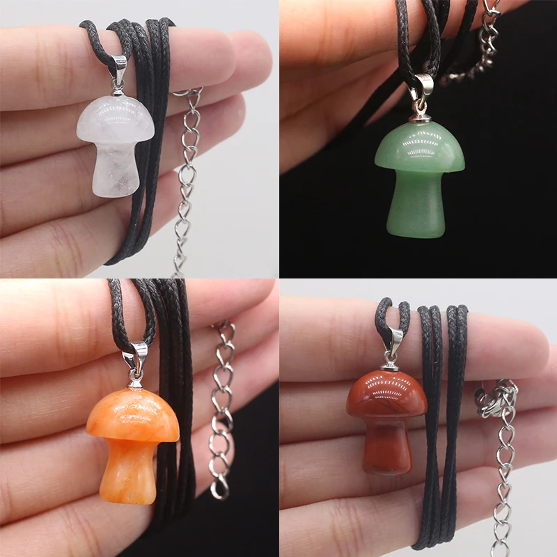Natural Stone Crystal Pendant Necklace Cute Mushroom Amethysts Red Agates for Women Fashion Necklace Jewelry Reiki Healing Gifts
Natural Stone Crystal Pendant Necklace Cute Mushroom Amethysts Red Agates for Women Fashion Necklace Jewelry Reiki Healing Gifts