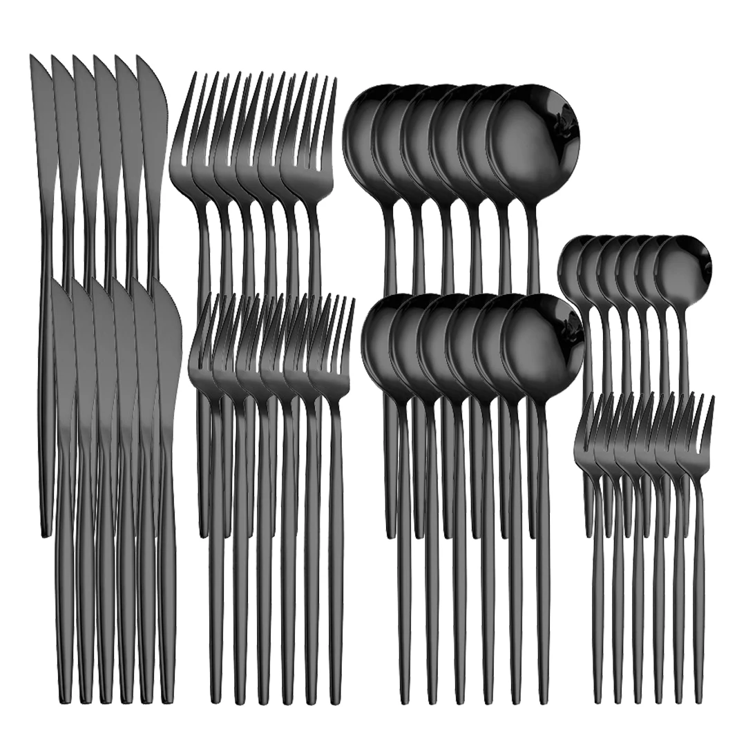 Black Cutlery Set 48Pcs Green Gold Stainless Steel Tableware Set Dessert Knife Fruit Fork Tea Spoon Kitchen Dinnerware Set Matte
Black Cutlery Set 48Pcs Green Gold Stainless Steel Tableware Set Dessert Knife Fruit Fork Tea Spoon Kitchen Dinnerware Set Matte