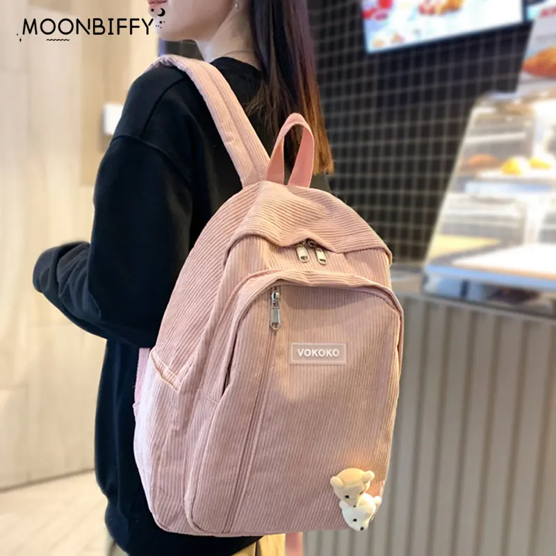 Stripe Cute Corduroy Woman Backpack Schoolbag for Teenage Girls Boys Luxury Harajuku Female Fashion Bag Student Lady Book Pack
Stripe Cute Corduroy Woman Backpack Schoolbag for Teenage Girls Boys Luxury Harajuku Female Fashion Bag Student Lady Book Pack