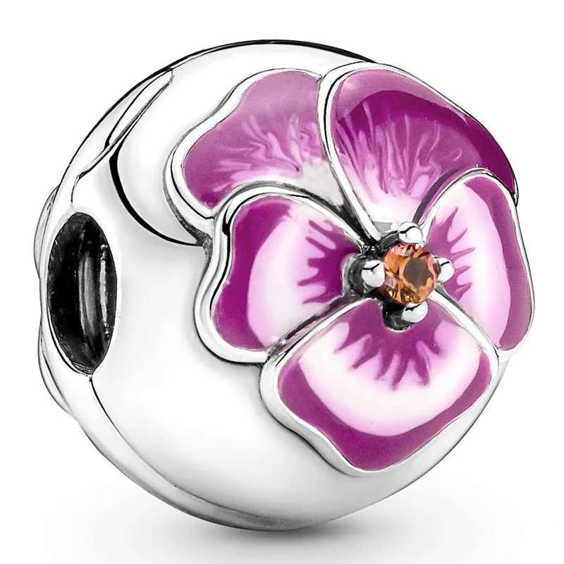 Original Pink Pansy Flower Clip Lock Stopper Beads With Enamel Fit 925 Sterling Silver Bead Charm Bracelet Bangle DIY Jewelry
Original Pink Pansy Flower Clip Lock Stopper Beads With Enamel Fit 925 Sterling Silver Bead Charm Bracelet Bangle DIY Jewelry