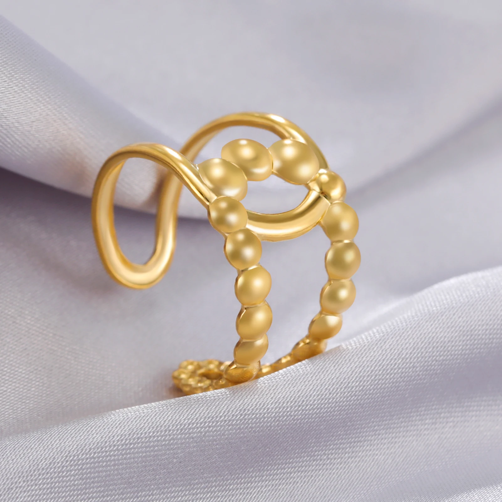 Geometric Hollow Glossy Bead Chain Staggered Rings Fashion Stainless Steel Rings Jewelry Wedding Momeny Gift for Lover
Geometric Hollow Glossy Bead Chain Staggered Rings Fashion Stainless Steel Rings Jewelry Wedding Momeny Gift for Lover