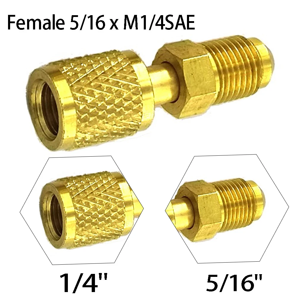Durable Adapter Female 5/16 X M1/4SAE Anti Aging Easy To Install For Air Conditioning Systems For R410 R32 R22
Durable Adapter Female 5/16 X M1/4SAE Anti Aging Easy To Install For Air Conditioning Systems For R410 R32 R22