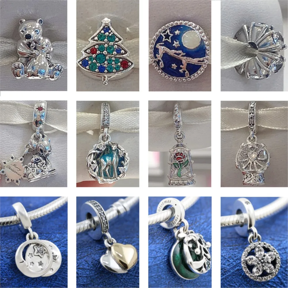 New Winter 925 Sterling Silver Beads Snowflakes Charm Blue Forest Elk Pendant Fit Original Pandora Bracelet Christmas Jewelry
New Winter 925 Sterling Silver Beads Snowflakes Charm Blue Forest Elk Pendant Fit Original Pandora Bracelet Christmas Jewelry