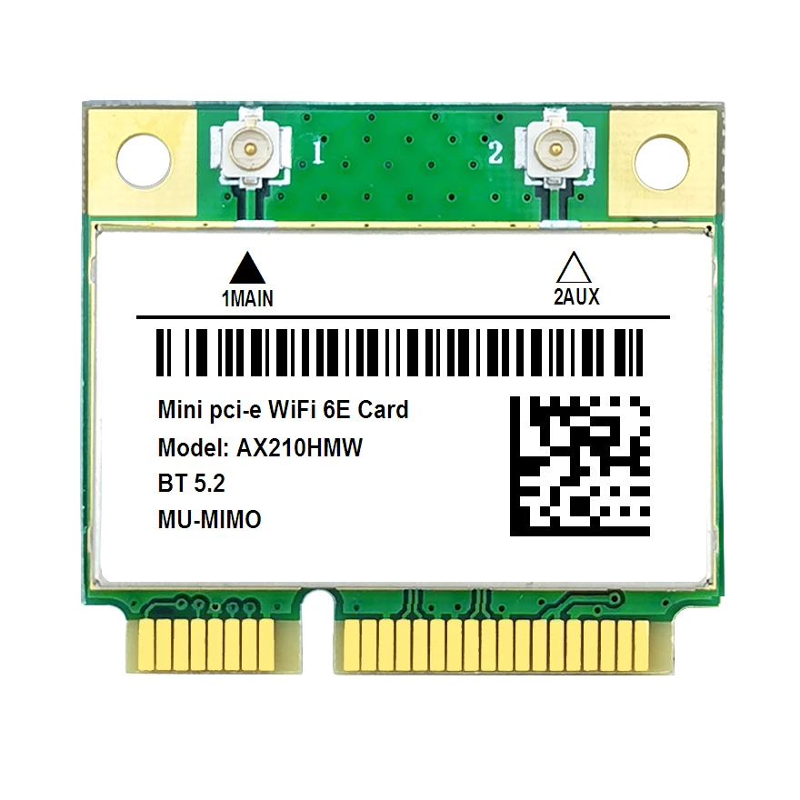 AX210 5374M WIFI 6E 5G Двухдиапазонная гигабитная Встроенная беспроводная сетевая карта Mini PCI-E Bluetooth 5,2 Wi-Fi сетевая карта
AX210 5374M WIFI 6E 5G Двухдиапазонная гигабитная Встроенная беспроводная сетевая карта Mini PCI-E Bluetooth 5,2 Wi-Fi сетевая карта