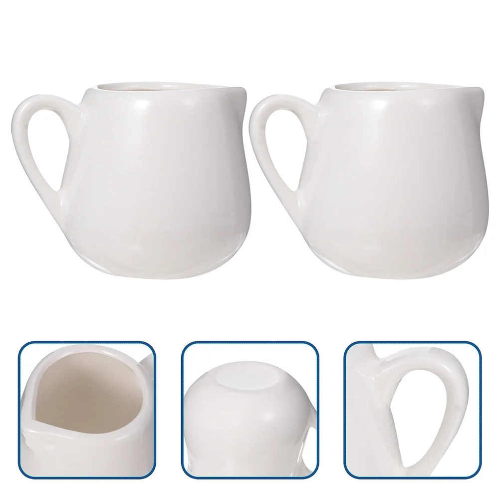 

Pitcher Milk Creamer Ceramic Mini Jug Sauce Coffee Jugs Cup Frothing Dish Bowl Pouring Syrup Seasoning Handle Serving Porcelain